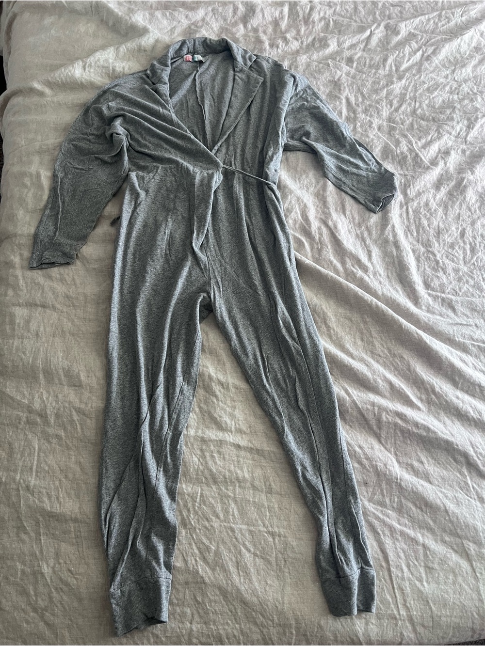 Free People Heather Gray Wrap Jumpsuit